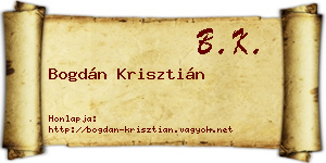 Bogdán Krisztián névjegykártya