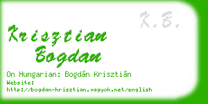 krisztian bogdan business card